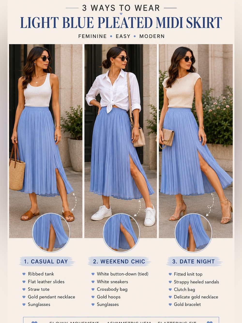 Zara Sky Blue Pleated Maxi Skirt